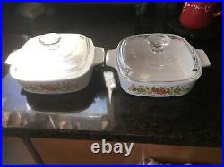 Two Vintage Corningware Casserole Dishes With Lids Spice Of Life L'echalote