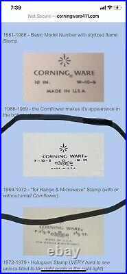 Ultra Rare Offset Stamp From 69-72 Vintage CorningWare 1.5 QT. P-1 1/2-B NO LID