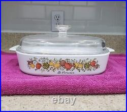 Ultra Rare vintage Corning Ware Spice of Life Le Romarin Large Casserole with Lid