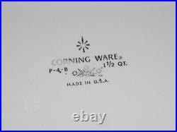 VINTAGE 1966 Corning Ware P-4-B Blue Cornflower Casserole 1 1/2 qt. With A-12 LID