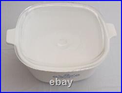VINTAGE CORNING WARE 2 1/2 quart Casserole Dish WITH LID & Warmer Stand