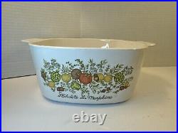 VINTAGE CORNING WARE A-3-B 3 QUART CASSEROLE DISH With PYREX A9C LID-SPICE OF LIFE