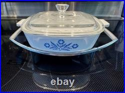 VINTAGE CORNING WARE BLUE CORNFLOWER 1 QT CASSEROLE DISH A-1-B 1970s PYREX RARE VINTAGE CORNING WARE BLUE CORNFLOWER 1 QT CASSEROLE DISH A-1-B 1970s PYREX RARE