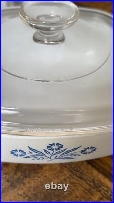 VINTAGE CORNING WARE BLUE CORNFLOWER 1 QT CASSEROLE DISH A-1-B 1970s PYREX RARE VINTAGE CORNING WARE BLUE CORNFLOWER 1 QT CASSEROLE DISH A-1-B 1970s PYREX RARE