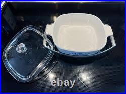 VINTAGE CORNING WARE BLUE CORNFLOWER 1 QT CASSEROLE DISH A-1-B 1970s PYREX RARE VINTAGE CORNING WARE BLUE CORNFLOWER 1 QT CASSEROLE DISH A-1-B 1970s PYREX RARE