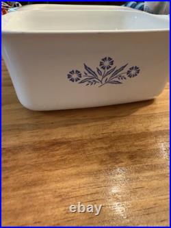VINTAGE CORNING WARE BLUE CORNFLOWER, P-4-B 1 1/2 QT. RARE STAMP EARLY DAYS WithLID VINTAGE CORNING WARE BLUE CORNFLOWER, P-4-B 1 1/2 QT. RARE STAMP EARLY DAYS WithLID
