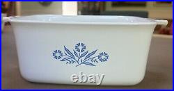 VINTAGE CORNING WARE BLUE CORNFLOWER, P-4-B 1 1/2 QT. RARE STAMP No Lid