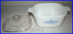 VINTAGE CORNING WARE CORNFLOWER COVERED DISHES 1960's