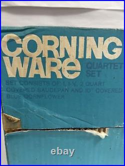 VINTAGE CORNING WARE SET #A-44-8 Quartet Set (8 PC) NEW In Original Box