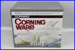 VINTAGE CORNING WARE SHADOW IRIS 6pc TRIO SET MINT IN SEALED BOX 1986 RARE FIND