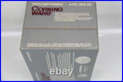 VINTAGE CORNING WARE SHADOW IRIS 6pc TRIO SET MINT IN SEALED BOX 1986 RARE FIND