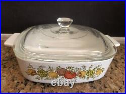 VINTAGE CORNING WARE SPICE OF LIFE 1 QT. L'ECHALOTE CASSEROLE WithLID1970'S A-1-B