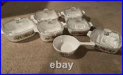 VINTAGE CORNING WARE SPICE OF LIFE 13 PIECE SET L'ECHALOTE Le ROMARIN 1970s-80's