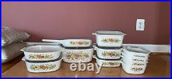 VINTAGE CORNING WARE SPICE OF LIFE 21 PIECE SET L'ECHALOTE Le ROMARIN 1970s-80's