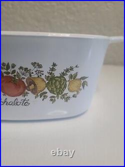 VINTAGE CORNING WARE SPICE OF LIFE L'ECHALOTE 1970 E A-1.5-B L 1.5 casserole