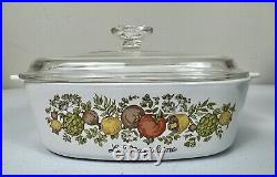 VINTAGE Corning Ware Spice Of Life La Marjolaine A-2-B 2 Liter Dish With Lid #61