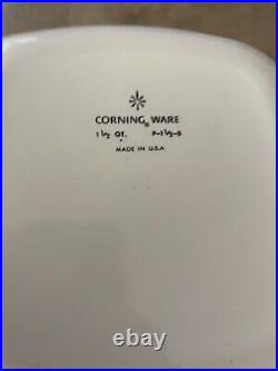 VINTAGE RARE Corning Ware Blue Corn Flower 1 1/2 qt. P-1 1/2-B USA WithPyrex Lid