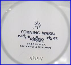 VTG 1960s Corning Ware Blue Cornflower 1 3/4 QT Casserole P-1 3/4-B P7C Lid