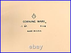 VTG 1961-1966 Corning Ware Blue Cornflower 1 QT P-1-B Casserole Dish & Lid