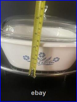 VTG 1970LARGE Corning Ware BLUE CORNFLOWER 4QT CASSEROLE OVEN + LID P 34 B