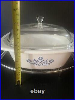 VTG 1970LARGE Corning Ware BLUE CORNFLOWER 4QT CASSEROLE OVEN + LID P 34 B