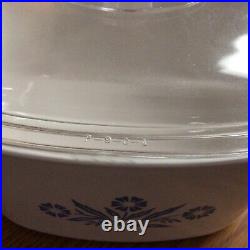 VTG 1979, CORNING WARE, BLUE, CORNFLOWER CASSEROLE DISH A-3-B, With PYREX P-9-C-1 LID