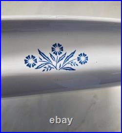 VTG CORNING WARE BLUE CORNFLOWER ROASTER (P-21) With METAL RACK ORIG. FAM. OWNER