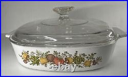 VTG CORNING WARE CASSEROLE A-8-B'SPICE OF LIFE L'ECHALOTE 8X8X1-3/4 WithLID