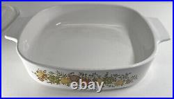 VTG CORNING WARE CASSEROLE A-8-B'SPICE OF LIFE L'ECHALOTE 8X8X1-3/4 WithLID