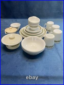VTG Corelle Livingware by Corning Spring Blossom Green 33 Pc Set Of 4 & Extras VTG Corelle Livingware by Corning Spring Blossom Green 33 Pc Set Of 4 & Extras