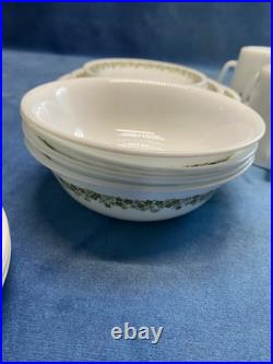 VTG Corelle Livingware by Corning Spring Blossom Green 33 Pc Set Of 4 & Extras VTG Corelle Livingware by Corning Spring Blossom Green 33 Pc Set Of 4 & Extras