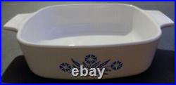 VTG Corning Ware 1 & 1 1/2 Qt Blue Cornflower Casserole Dish A-1-B & A-1 1/2-B