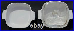 VTG Corning Ware 1 & 1 1/2 Qt Blue Cornflower Casserole Dish A-1-B & A-1 1/2-B