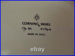 VTG Corning Ware 1 1/2 QT Cornflower Casserole Dish WithLid P-1 1/2- B USA