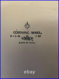 VTG Corning Ware 1 Qt Blue Cornflower Casserole Dish withLid P-1-B USA