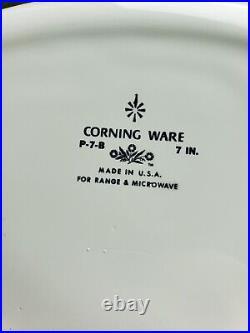 VTG Corning Ware Blue Cornflower 7in Casserole Dish P-7-B WithLid P-7-C USA