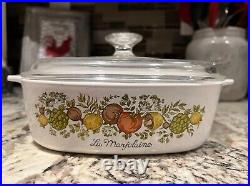 VTG Corning Ware La Marjolaine Spice Of Life A-2-B Casserole with Pyrex Lid A9C