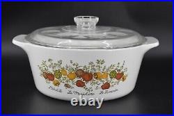 VTG Corning Ware Round B-4-B Spice Of Life Casserole withDimpled Lid 4Qt