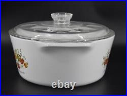 VTG Corning Ware Round B-4-B Spice Of Life Casserole withDimpled Lid 4Qt