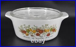 VTG Corning Ware Round B-4-B Spice Of Life Casserole withDimpled Lid 4Qt