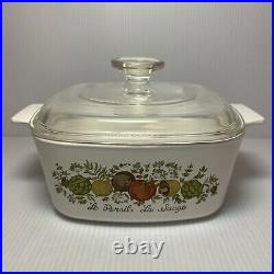 VTG Corning Ware Spice O' Life, 1-1/2 & 2 Quart Covered & Oblong Baking Dish Set