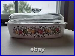 VTG Corning Ware Spice Of Life Le Romarin A-10-B 10x10x2 inch Casserole with Lid