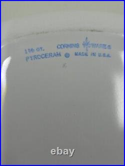 VTG Rare Corning Ware Pyroceram-1 1/2-B Blue Cornflower with lid, Blue Label