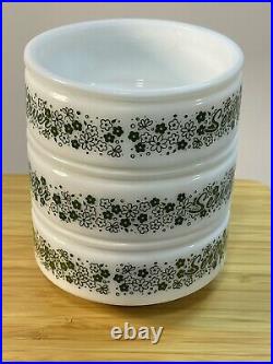 VTG Rare Gemco Pyrex Spring Blossom Crazy Daisy Lazy Susan Server Set Green READ