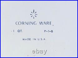Vintage 1 Qt Casserole CORNING WARE Blue Cornflower P-1-B with E-31 Lid FREESHIP