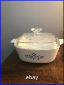 Vintage 1 Qt P-1-B cornflower Corning Ware casserole with lid Free shipping