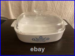 Vintage 1 Qt P-1-B cornflower Corning Ware casserole with lid Free shipping