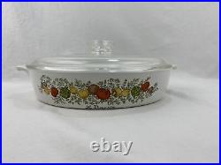 Vintage 10 1/2 Spice of Life Corning Ware Round Casserole With Dimple Lid