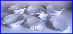 Vintage 13 piece Set CORNING WARE Blue CORNFLOWER Casserole Lids Petite Pans Vintage 13 piece Set CORNING WARE Blue CORNFLOWER Casserole Lids Petite Pans