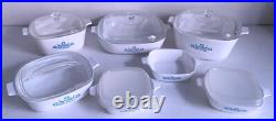 Vintage 13 piece Set CORNING WARE Blue CORNFLOWER Casserole Lids Petite Pans Vintage 13 piece Set CORNING WARE Blue CORNFLOWER Casserole Lids Petite Pans